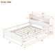 preview thumbnail 12 of 16, Wood Full Size Platform Bed with LED Light, Storage Headboard, and Guardrail, Antique Grey