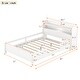 preview thumbnail 3 of 7, Wood Full Size Platform Bed with LED Light, Storage Headboard, and Guardrail, White