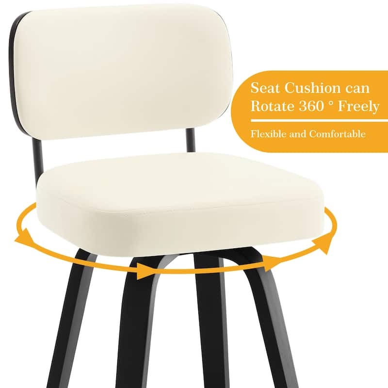 26"/29" Swivel Counter/Bar Stools with Black Bentwood Legs
