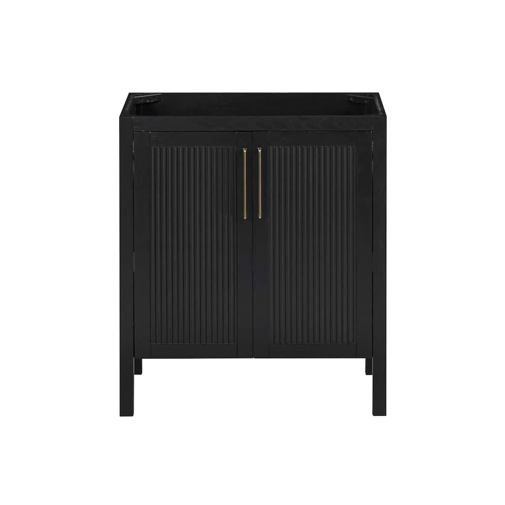 Luka Bathroom Vanity Only in Black Oak
