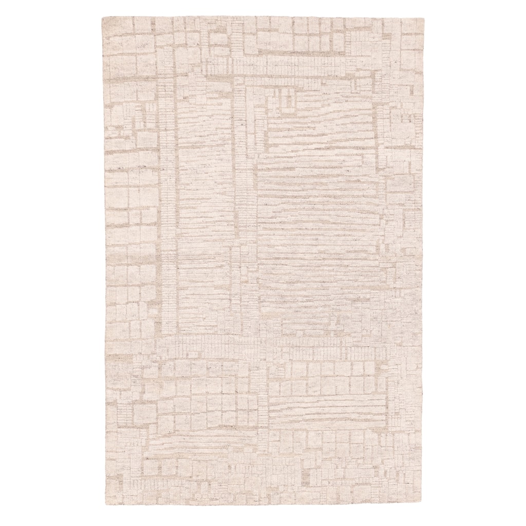 ECARPETGALLERY Hand-knotted Tangier Light Grey Wool Rug - 5'2 x 8'0