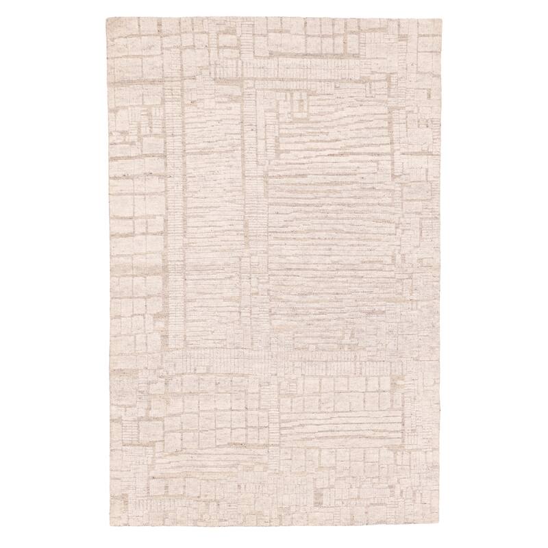 ECARPETGALLERY Hand-knotted Tangier Light Grey Wool Rug - 5'2 x 8'0