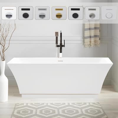 Vanity Art 67" Acrylic Freestanding Soaking Bathtub