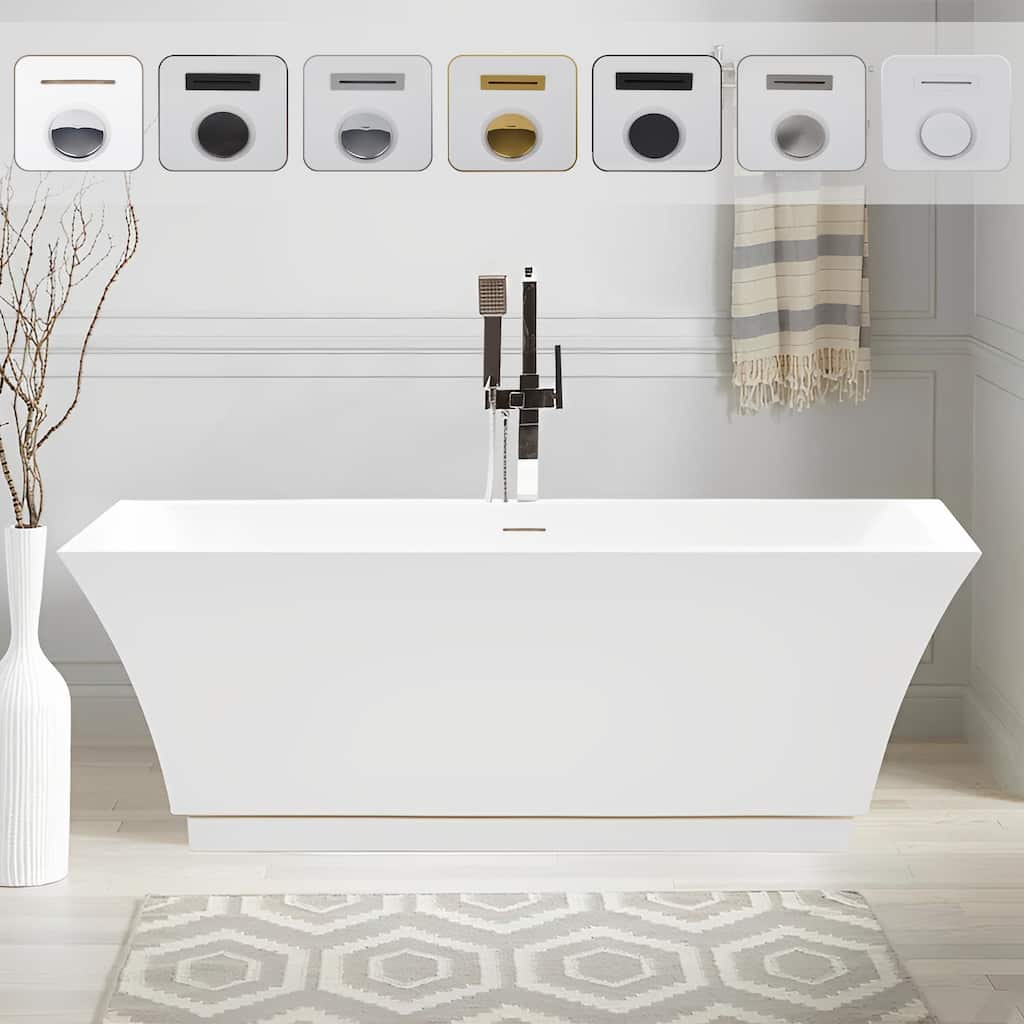 Vanity Art 67" Acrylic Freestanding Soaking Bathtub