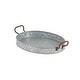 preview thumbnail 13 of 19, Gray Metal Galvanized Oval Living Room Decor Tray with Rust Handles (Set of 3)