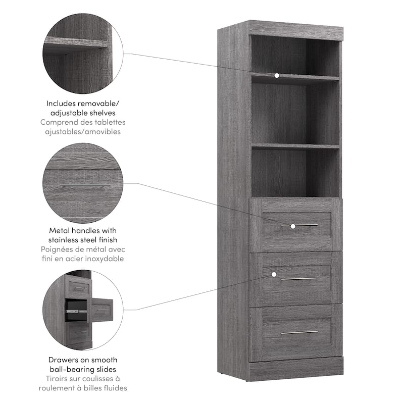 Pur 25W Closet Organizer with Drawers by Bestar