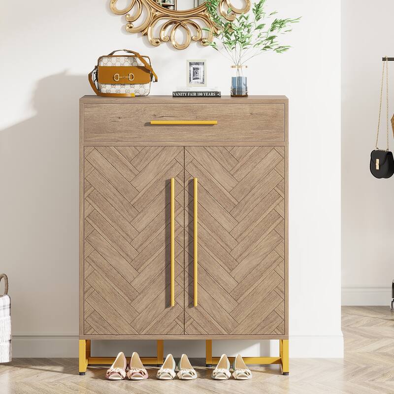 20 Pairs Modern Shoe Cabinet with Drawer for Entryway, Hallway - 31.5" W x 39.37" H x 15.75" D
