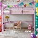 preview thumbnail 2 of 16, Kids and Baby Twin High Loft Bed with Safety Guardrail,Built-in desk,Ladder