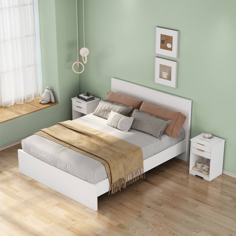 Side Table Nightstand End Table with Open Shelf, Coffee Table File Cabinet Accent Cabinet with Drawers