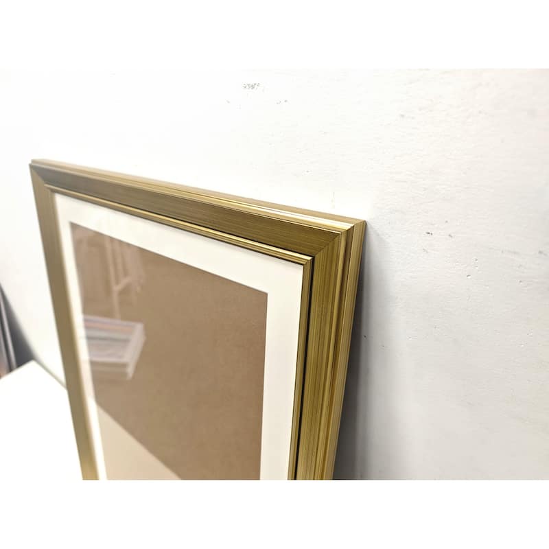 Solid Wood Picture Frame - Replaceable Canvas Art Frame with Organic Glass, Elegant Framed Wall Decor for Living Room