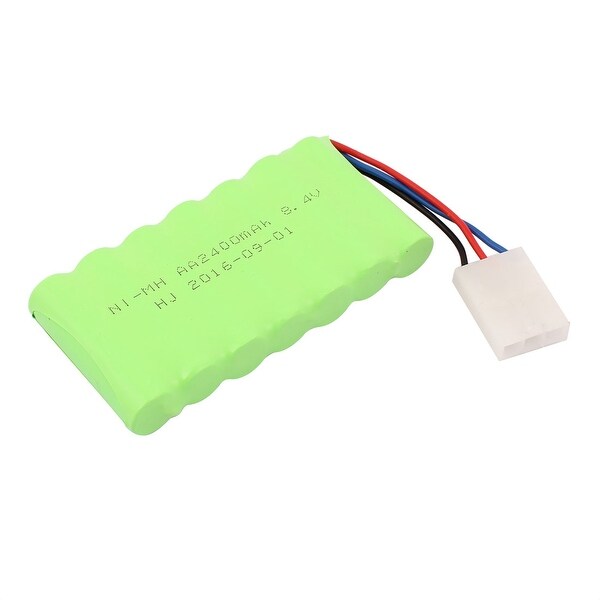Green DC 8.4V 2400mAh Rechargable Ni-MH AA Battery Pack for RC Airplane Aircraft