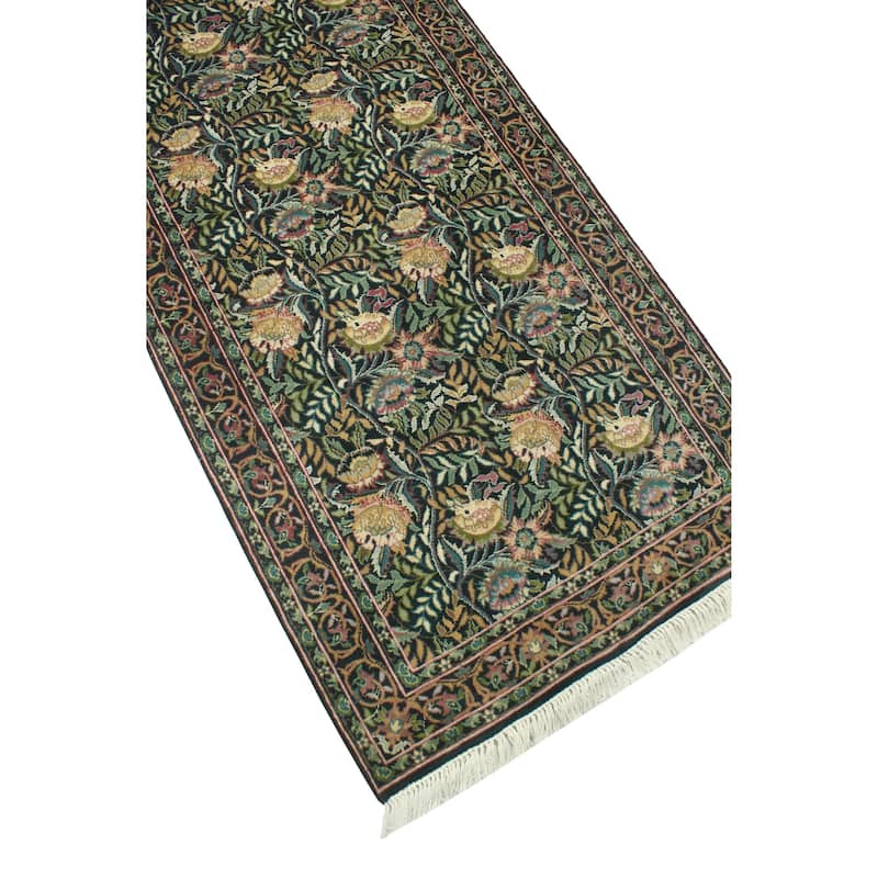 Pak-Persian Elliott Black/Green Runner - 2'7" x 10'1"