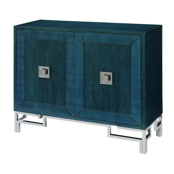 slide 1 of 1, Cobalt Blue 40"W 2 Door Cabinet with Chrome Hardware - 40"W x 35"H x 13.75"D