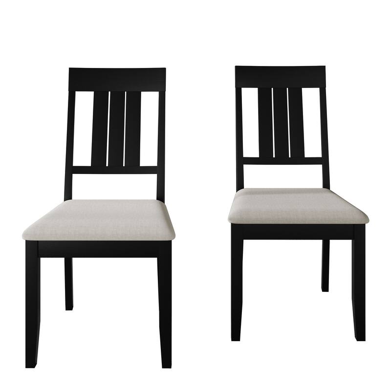 CraftPorch Classic Wooden Dining Chairs (Set of 2) - N/A - Black
