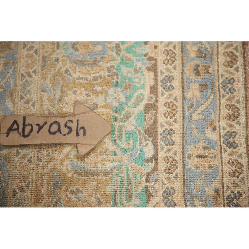 Hand Knotted Oriental 100% Wool Carpet Traditional Floral Peach Kashan Area Rug - 12' 10'' X 9' 4''