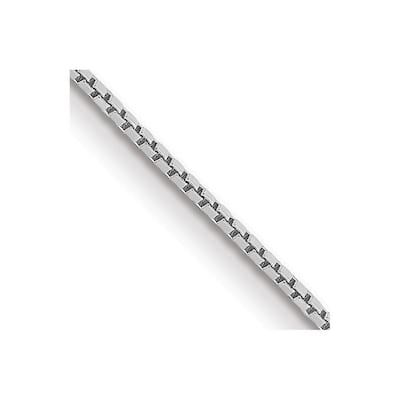 Curata 14k White Gold Solid 0.9mm Box Chain Necklace (Spring-ring) Options: 16 18 20 22 24 26 28 30