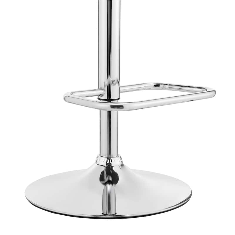 Leland Adjustable Faux Leather and Metal Bar Stool