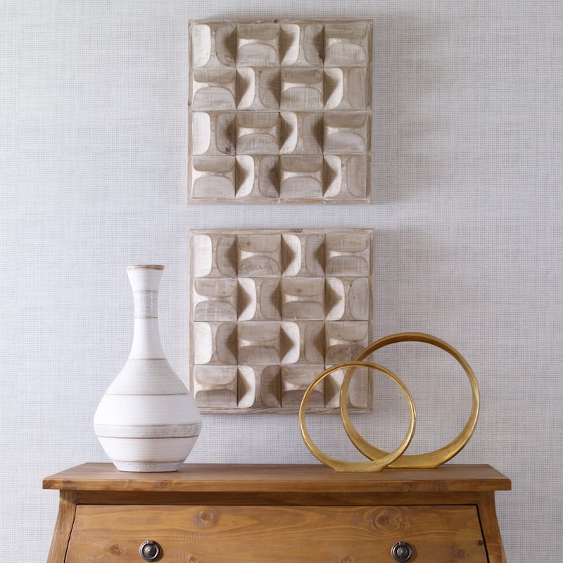 3D Scooped Wooden Wall Decoration - 20.25"