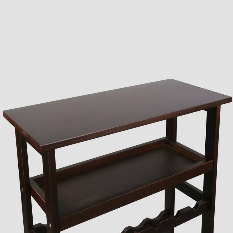 Solid Wood 18-Bottle Freestanding Wine Rack with Tabletop and Tray - 26"W x 12"D x 33"H
