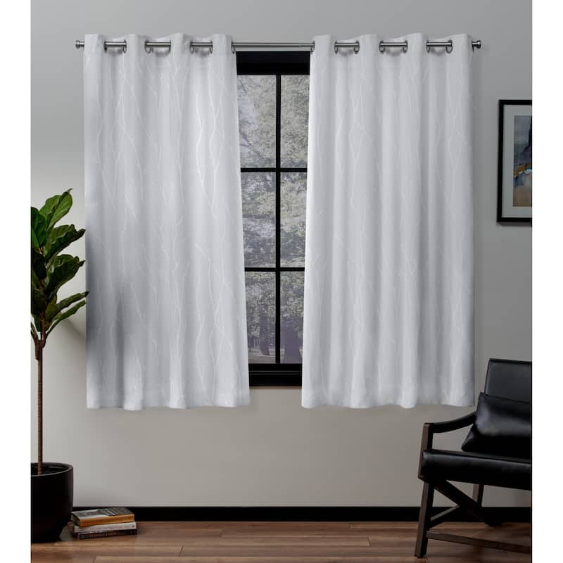 ATI Home Forest Hill Woven Room Darkening Blackout Grommet Top Curtain Panel Pair - 52X63 - Winter