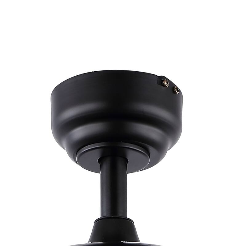 Paolo 52" 3-Light Farmhouse Industrial Iron Scroll Drum Shade LED Ceiling Fan With Remote, Black/White by JONATHAN Y