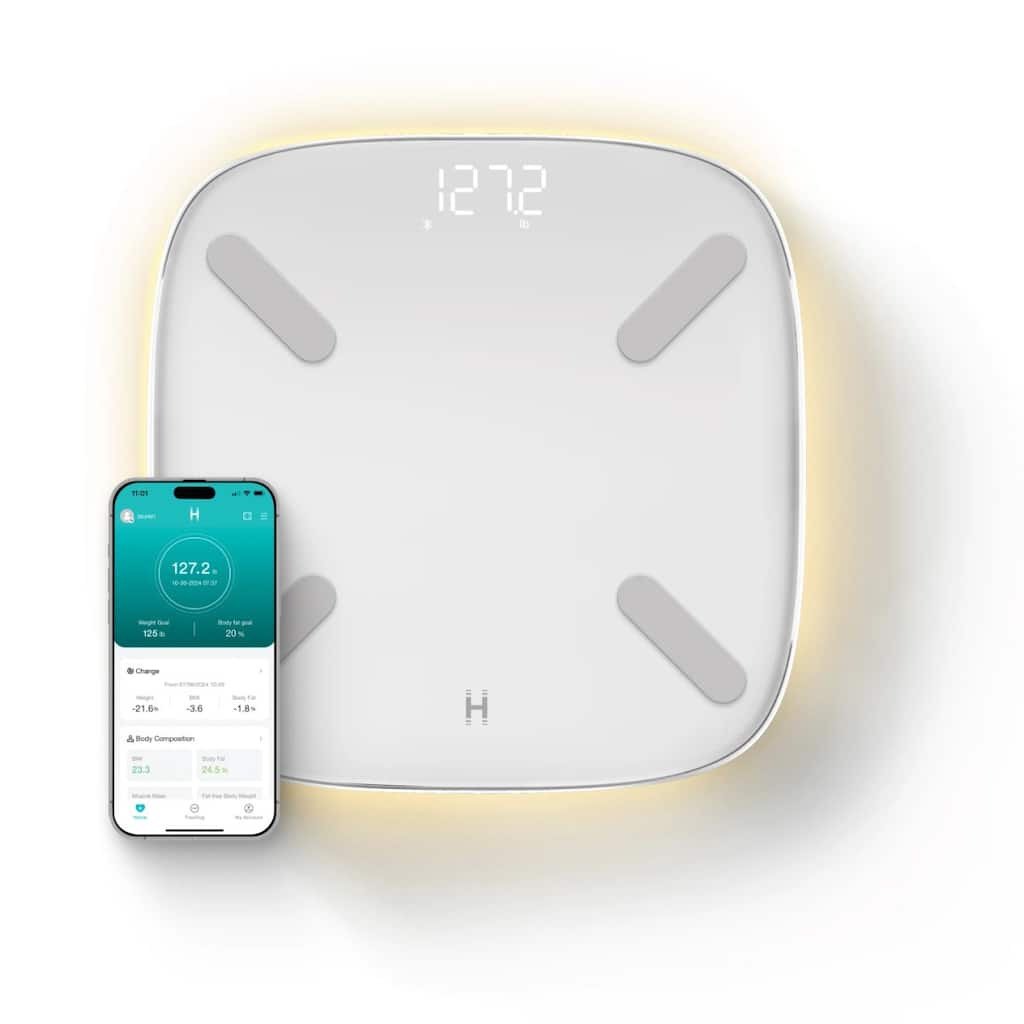 Homedics Smart Glo™ Bluetooth Body Composition Scale with Ambient Glow - White