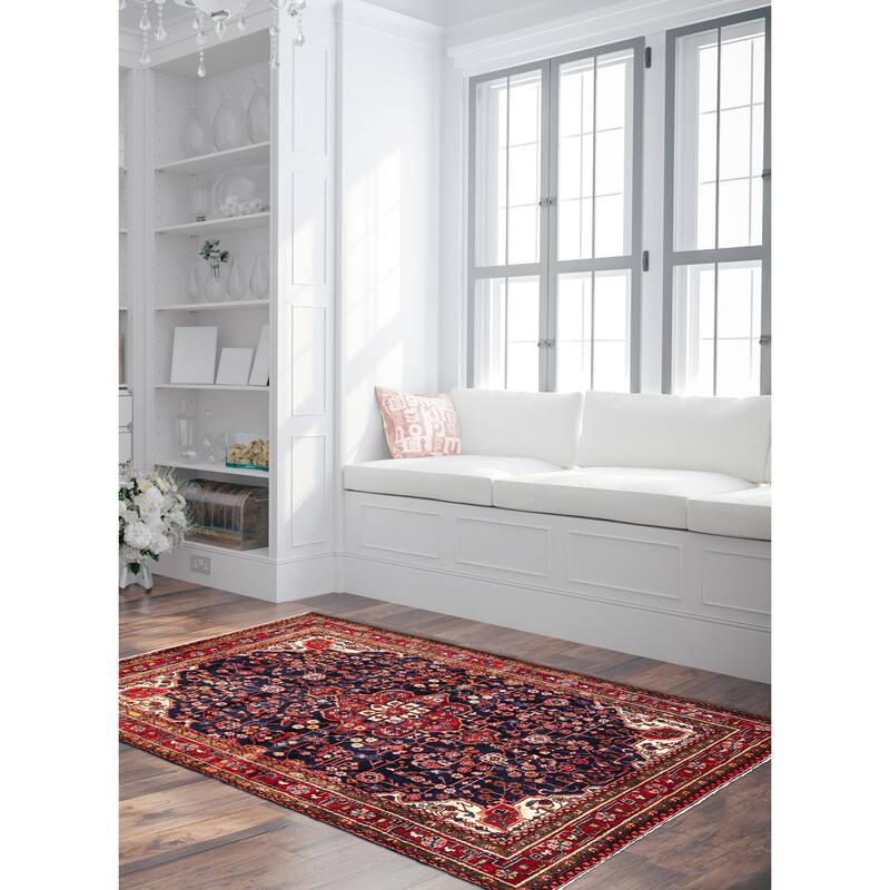 ECARPETGALLERY Hand-knotted Anatolian Vintage Dark Navy Wool Rug - 5'9 x 9'0