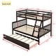 preview thumbnail 19 of 34, Modern Twin Over Full Wood Bunk Kids Bed with Trundle,Convertible Ladder and Safety Guardrail