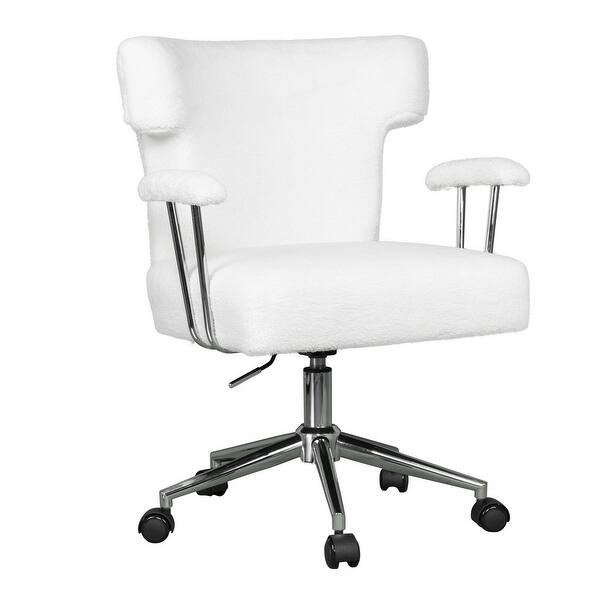 White leather outlet vanity chair