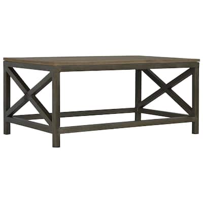 Artisan Furniture Solid Wood Industrial Cross Metal Coffee Table