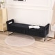 preview thumbnail 1 of 8, 67.9"W Oversized Storage Bench,Upholstered Bedroom Bench with Armrest Black