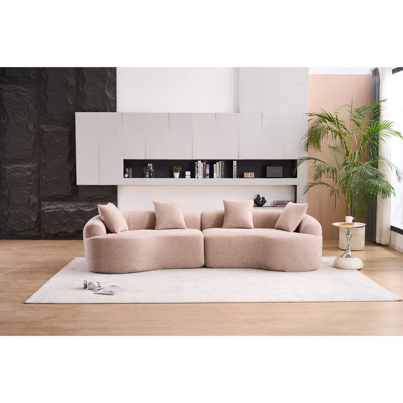 110" Foam Classic 4-Seater Sofa with 4 Pillows for Apartment