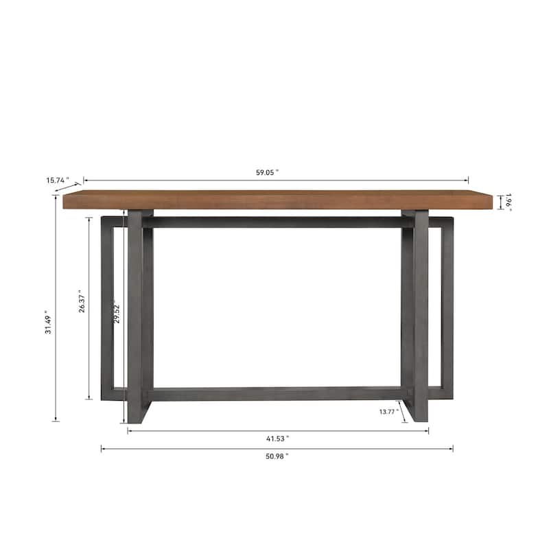 59" Narrow Console Table, Entryway Sofa Table Rectangular Hallway Tables