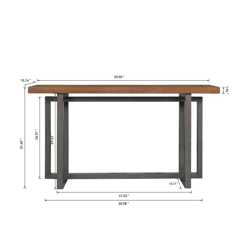 59" Narrow Console Table, Living Room Rectangular Entryway Sofa Table