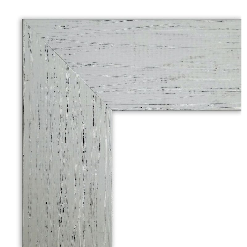 Beveled Wood Wall Mirror - Shiplap White Frame