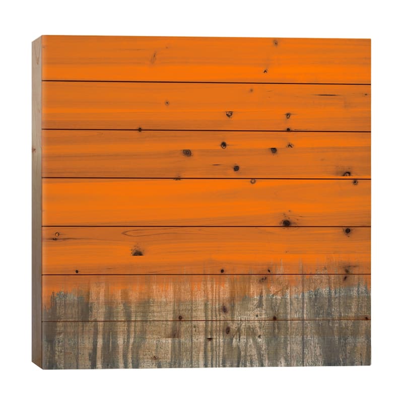Modern Art- Over the Wood Fence Print On Wood by 5by5collective - Multi-Color - 26x26x1.5