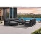 preview thumbnail 71 of 75, PURPLE LEAF Caesar Outdoor Couch with 9.6" Thick Cushion and Table for Yard Porch Deck, Grey Outdoor Patio Conversation Sets 8 Seats+2 Ottomans+1 Table - Enclosed