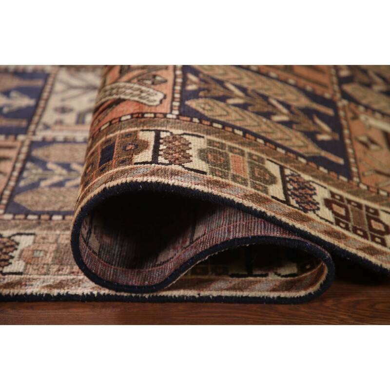 Hand Knotted Oriental 100% Wool Carpet Traditional Geometric Coral Bakhtiari Area Rug - 9' 3'' X 4' 10''