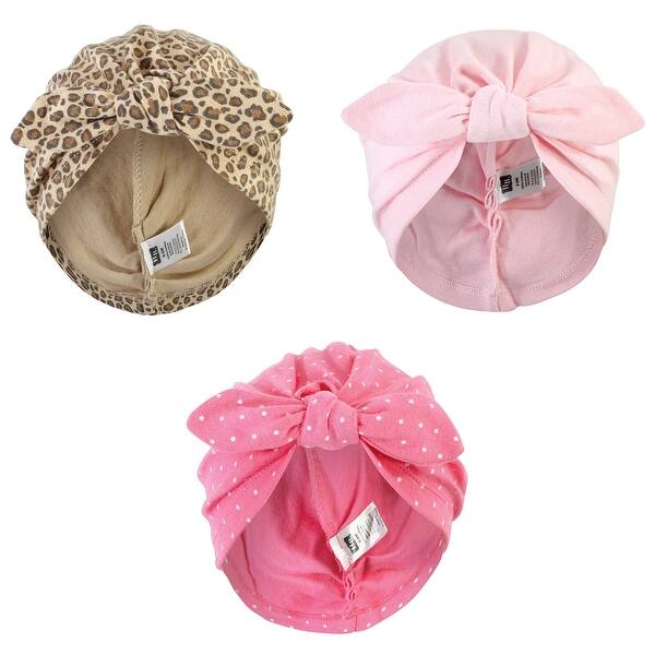 slide 1 of 1, Hudson Baby Baby Girl Turban Cotton Headwraps, Leopard, One Size - Leopard Leopard - One Size