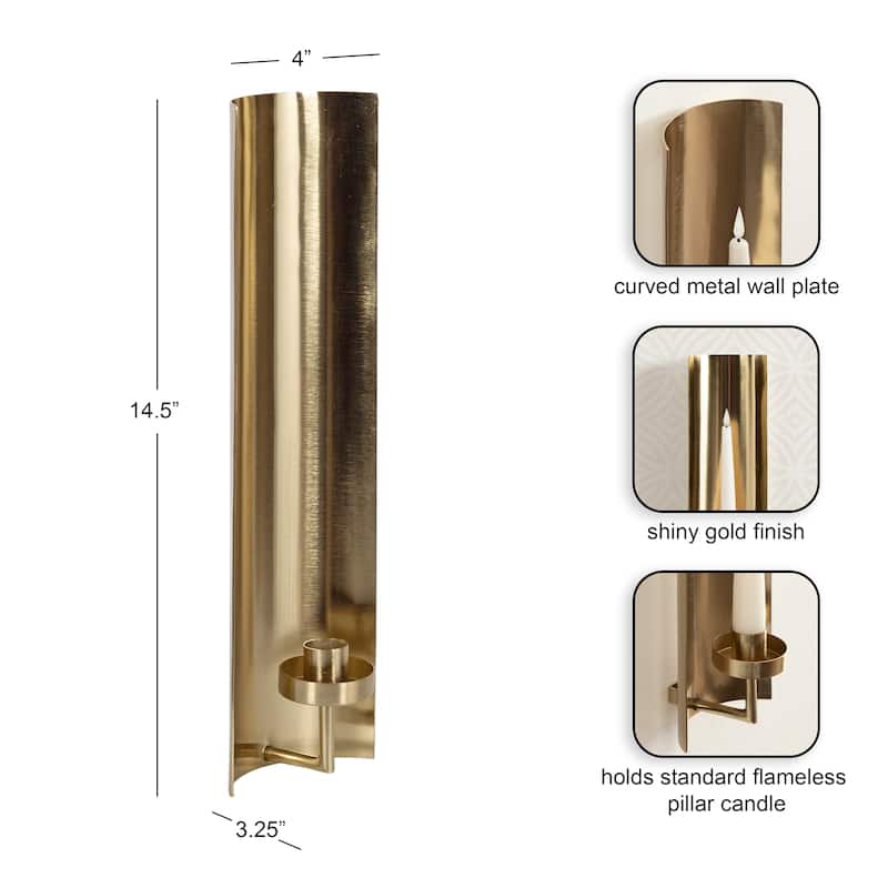 Kate and Laurel Taybron Metal Taper Wall Sconce