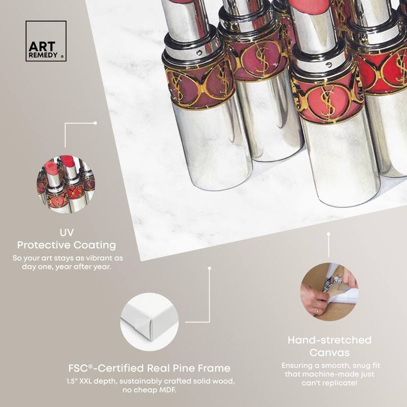 Doll Memories - Lipsticks 22 Canvas by Art Remedy, Gallery Wrapped