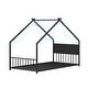 preview thumbnail 21 of 34, Twin Size Kids' House Bed Frame with Canopy, Built-In Multi-Color LED Lights, Sturdy Metal Slats, Low-Profile Design