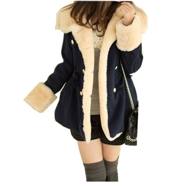 Coats Women Wool Slim Double Breasted Wool Coat Winter Jacket Plus Size. Opens flyout.
