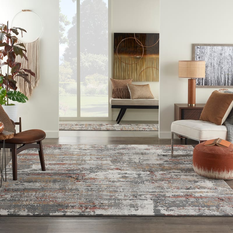 Nourison Ludlow Boho Abstract Glam Area Rug - 9' x 12' - Grey/Multi - Rectangle