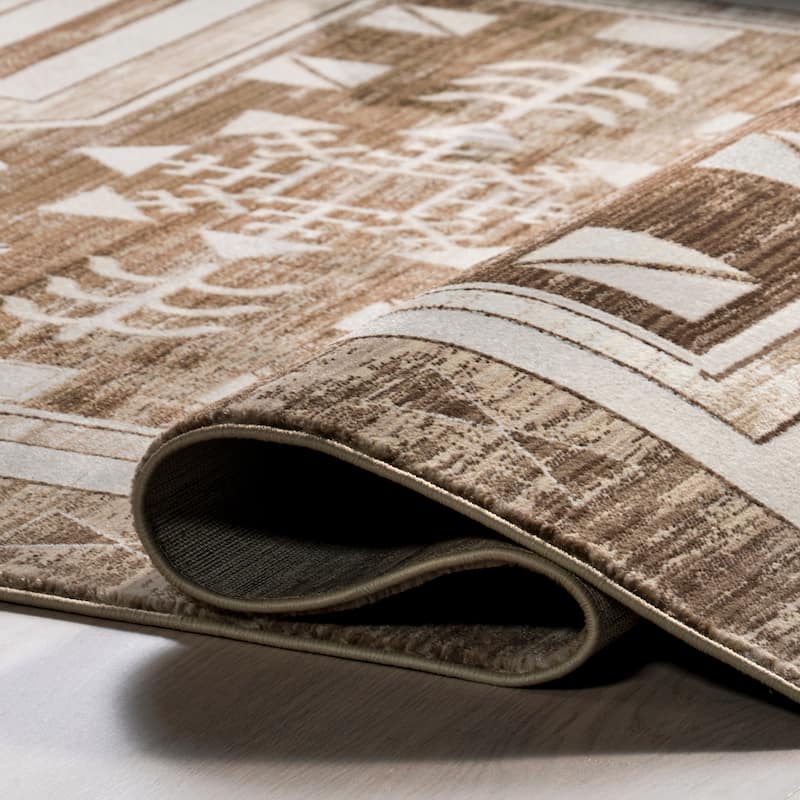 Agave Geometric Fringed Area Rug