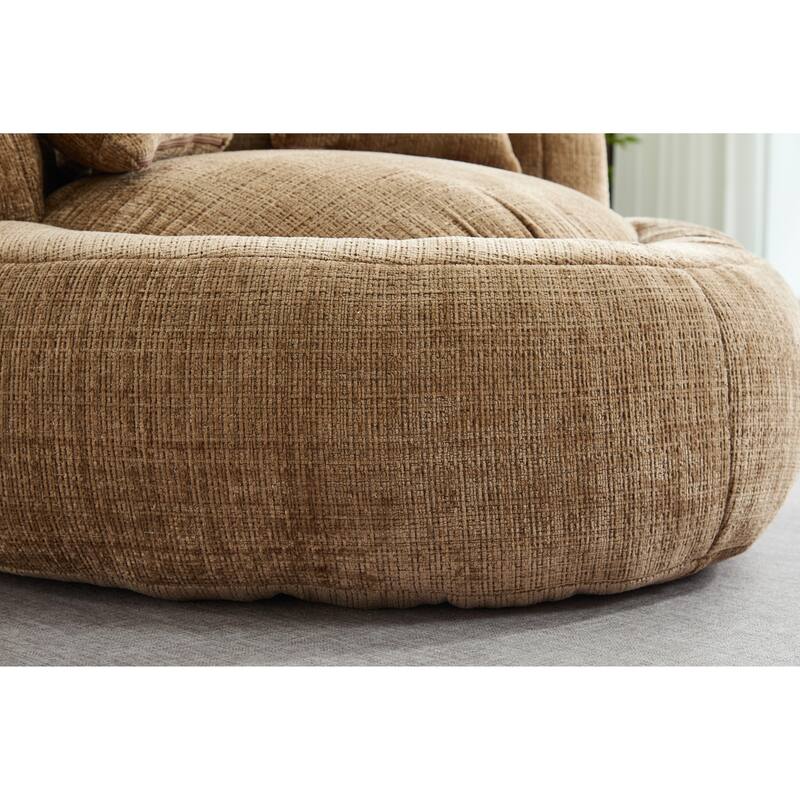 Bean Bag Lazy Sofa with Ultra Soft Chenille Cover,Round Bean Bag,Indoor & Outdoor