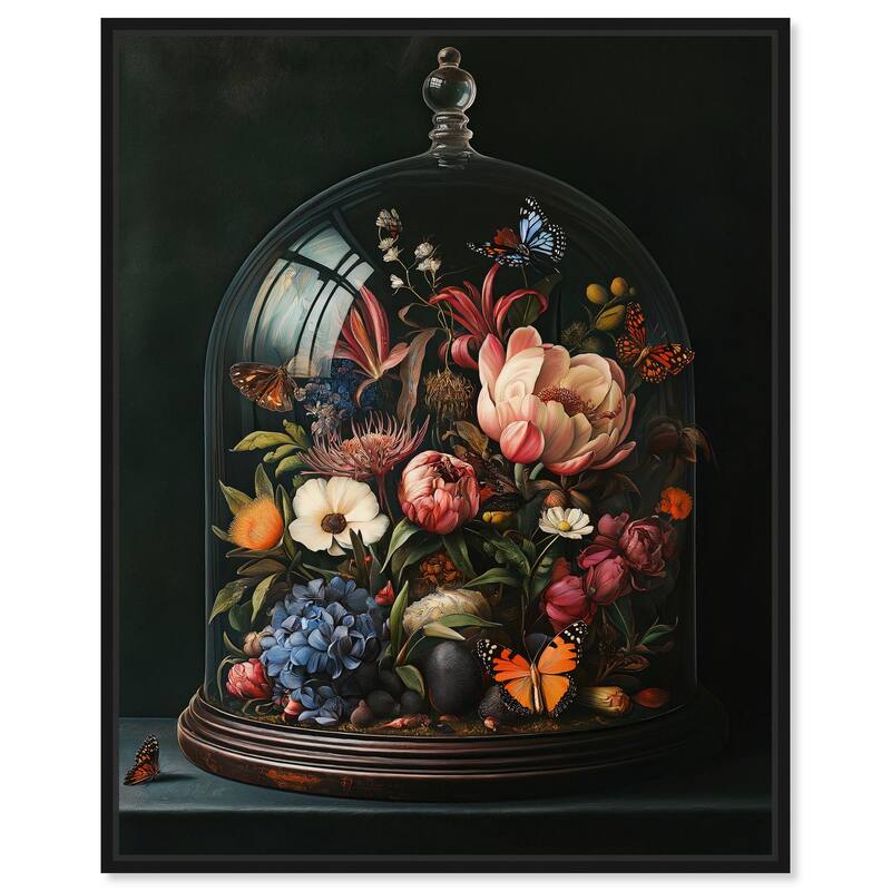 Bell Jar Garden II Canvas by Art Remedy - 24" x 30" - Black