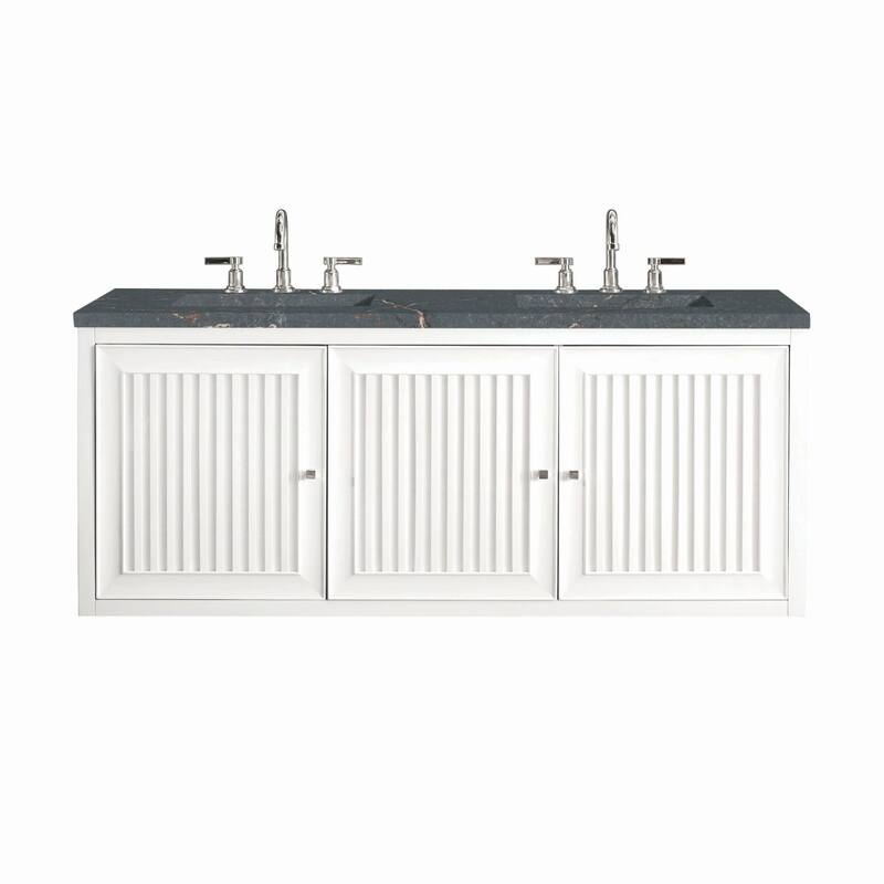 James Martin Vanities E645-V60D-3PBL Athens 60" Double Basin Poplar