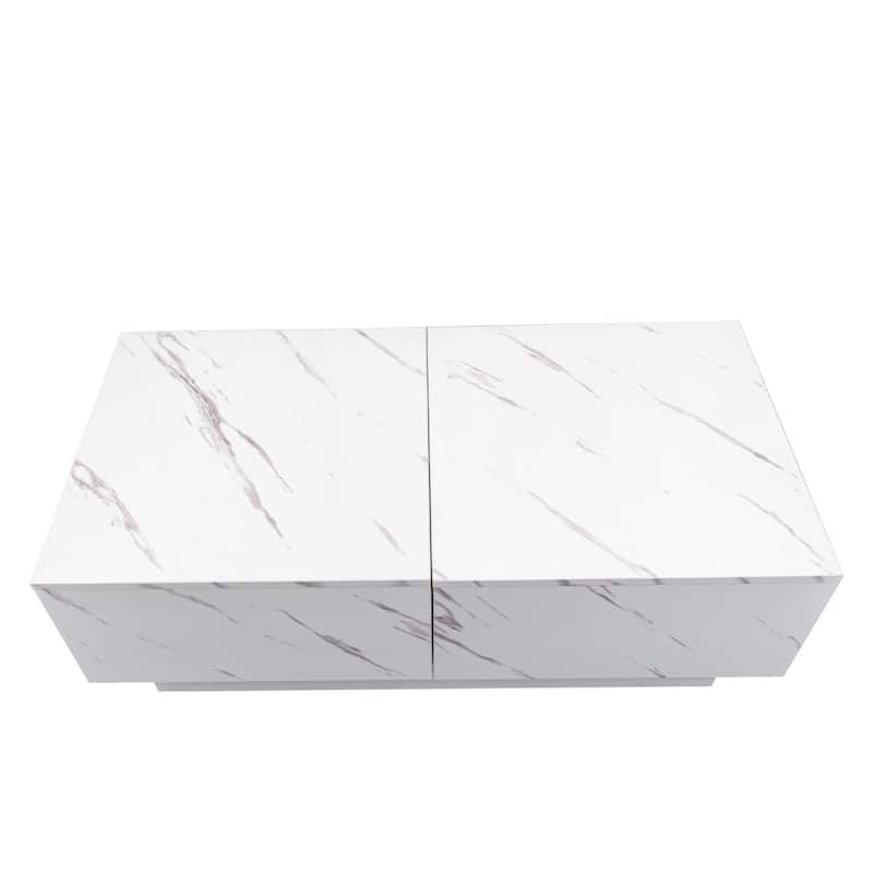 Extendable Wooden Hidden Storage Coffee Table with Sliding Tabletop