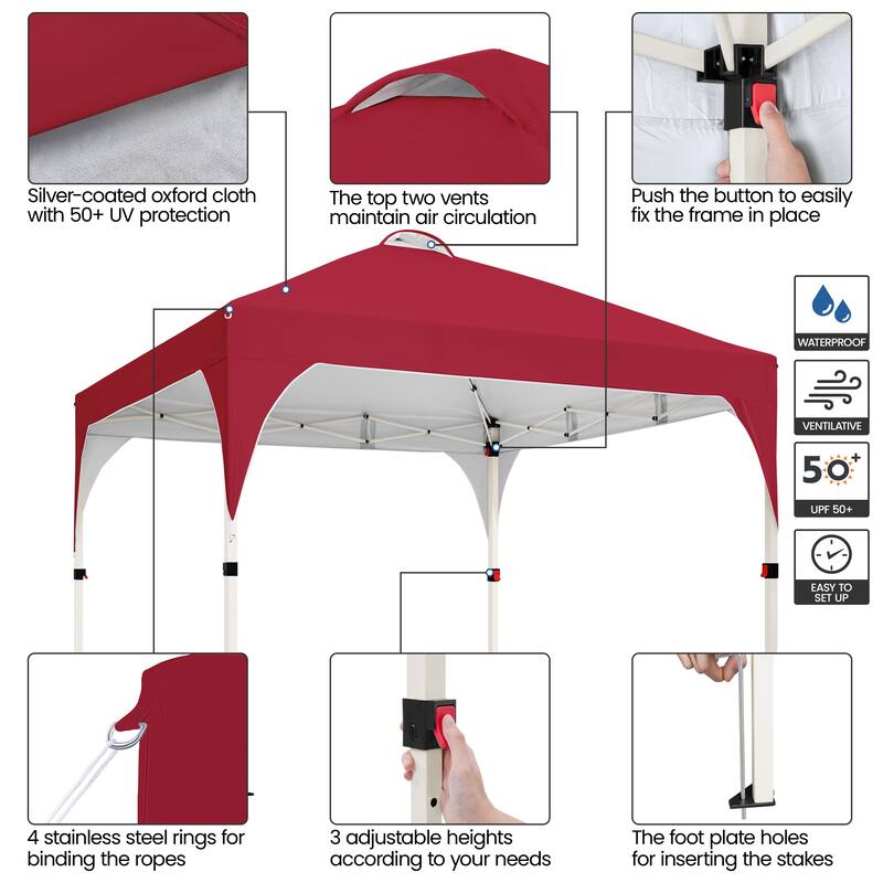Yaheetech 10x10ft Outdoor Pop-Up Canopy Tent with Stakes Sandbags